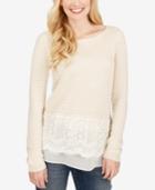 Lucky Brand Lace Contrast Sweater