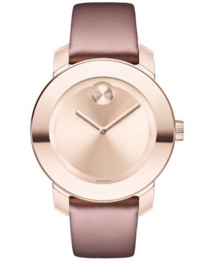 Movado Women's Swiss Bold Soft Rose Leather Strap Watch 36mm 3600457