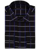 Sean John Men's Classic-fit Navy Check Dress Shirt