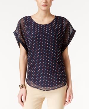 Joseph A Dot-print Short-sleeve Blouse