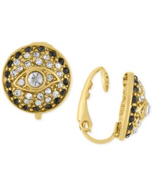 Rachel Rachel Roy Gold-tone Pave Evil-eye Clip-on Stud Earrings
