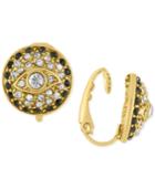 Rachel Rachel Roy Gold-tone Pave Evil-eye Clip-on Stud Earrings