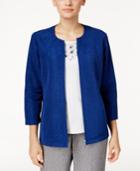 Alfred Dunner Petite Crescent City Textured Jacket