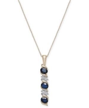 Sapphire (9/10 Ct. T.w.) & Diamond Accent Pendant Necklace In 14k Gold