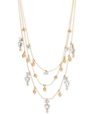 M. Haskell For Inc International Concepts Gold-tone Crystal Triple Strand Necklace, Only At Macy's