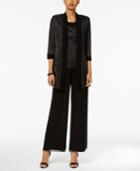 R & M Richards Glitter-trim Layered-look Pantsuit