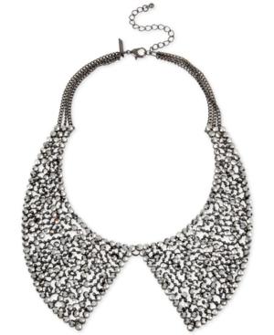 Inc International Concepts Hematite-tone Metallic Pave Peter Pan Collar Necklace, Only At Macy's