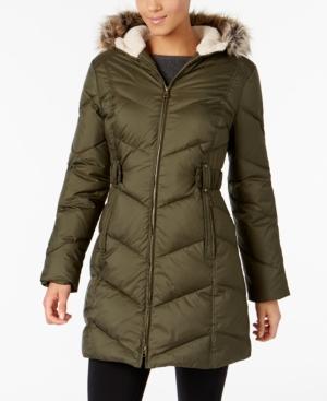 Larry Levine Faux-fur-trimmed Quilted Puffer Coat