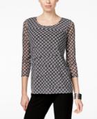 Alfani Petite Geo-print Tiered Top, Only At Macy's