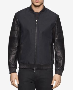 Calvin Klein Men's Mixed-media Bomber Jacket