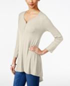 Style & Co. Ribbed High-low Top, Only At Macy's