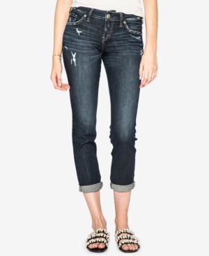 Silver Jeans Co. Juniors' Sam Cuffed Boyfriend Jeans