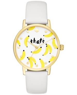 Kate Spade New York Women's Metro White Leather Strap Watch 34mm Ksw1122