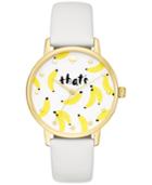 Kate Spade New York Women's Metro White Leather Strap Watch 34mm Ksw1122
