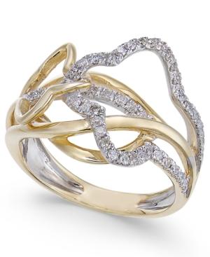 Diamond Abstract Statement Ring (3/8 Ct. T.w.) In 14k Gold & White Gold