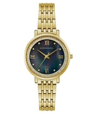 Bcbg Maxazria Ladies Goldtone Bracelet Watch With Dark Mop Dial, 33mm