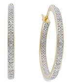 Victoria Townsend Diamond Hoop Earrings In 18k Gold Over Sterling Silver (1/4 Ct. T.w.)