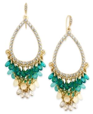 Abs By Allen Schwartz Gold-tone Ombre Stone And Crystal Chandelier Earrings