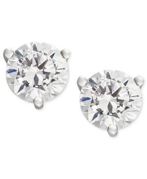 Diamond Earrings, 18k White Gold Near Colorless Certified Diamond Stud Earrings (1 Ct. T.w.)