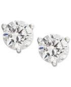 Diamond Earrings, 18k White Gold Near Colorless Certified Diamond Stud Earrings (1 Ct. T.w.)