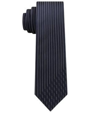 Calvin Klein Men's Graphic Dashes Skinny Silk Tie