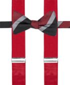 Alfani Men's Mars Stripe Bow Tie & Suspender Set, Only At Macy's