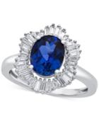 Lab-created Blue Sapphire (1-7/8 Ct. T.w.) And White Sapphire (3/4 Ct. T.w.) Ring In Sterling Silver