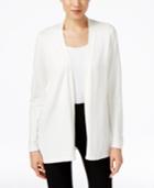 Calvin Klein Open-front Pleated-back Cardigan
