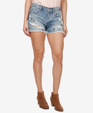Lucky Brand Embroidered Denim Shorts