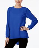 Vince Camuto Printed Split-sleeve Top, Created For Macy's