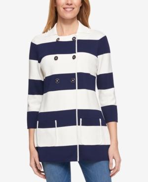 Tommy Hilfiger Striped Knit Jacket, Only At Macy's