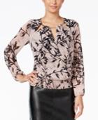 Thalia Sodi Printed Cutout Blouse, Only At Macy's