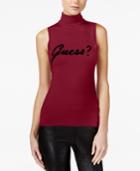 Guess Sleeveless Graphic Turtleneck