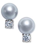 Kate Spade New York Silver-tone Imitation Pearl And Crystal Stud Earrings