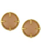 Vince Camuto Gold-plated Peach Stone Rivoli Stud Earrings