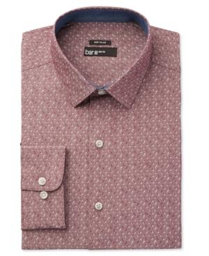 Bar Iii Men's Wear Me Out Slim-fit Wine Floral-print Dress Shirt, Created For Macy's