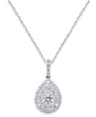 Diamond Cluster Pendant Necklace (5/8 Ct. T.w.) In 14k White Gold
