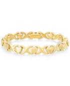 Signature Gold Heart And X Bracelet In 14k Gold Over Resin