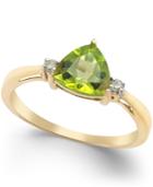 Peridot (1-1/3 Ct. T.w.) And Diamond Accent Ring In 14k Gold