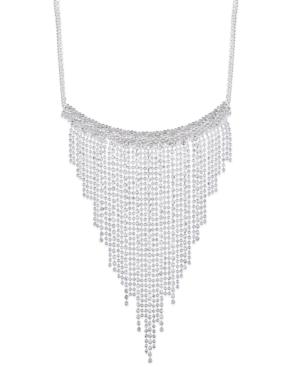 Inc International Concepts Silver-tone Pave Fringe Statement Necklace, Created For Macy's