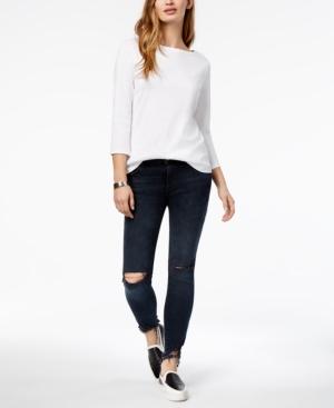 Dl 1961 Margaux Ripped Raw-hem Skinny Jeans