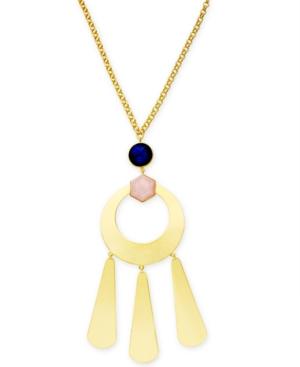 Kate Spade New York Gold-tone Multi-stone Sculptural 32 Pendant Necklace