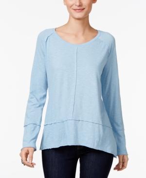Style & Co Raw-edge Scoop-neck Top, Created For Macy's