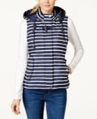 Charter Club Striped Hoodie Vest, Only At Macy's