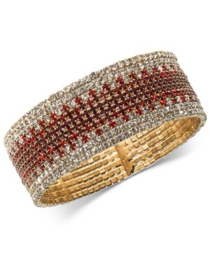 Anne Klein Gold-tone Red Crystal Ombre Bracelet