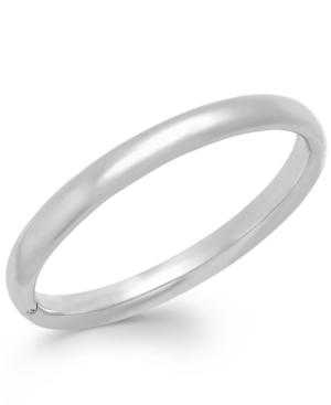 Signature Gold Polished Bangle Bracelet In 14k White Gold Over Resin