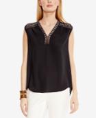 Vince Camuto Sleeveless Lace-trim Blouse