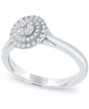Diamond Halo Ring (1/4 Ct. T.w.) In 14k White Gold
