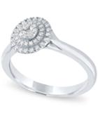 Diamond Halo Ring (1/4 Ct. T.w.) In 14k White Gold