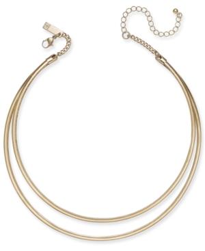 Inc International Concepts Gold-tone Two-row Metal Collar Necklace, Only At Macy's